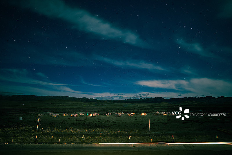 桑科草原星空图片素材