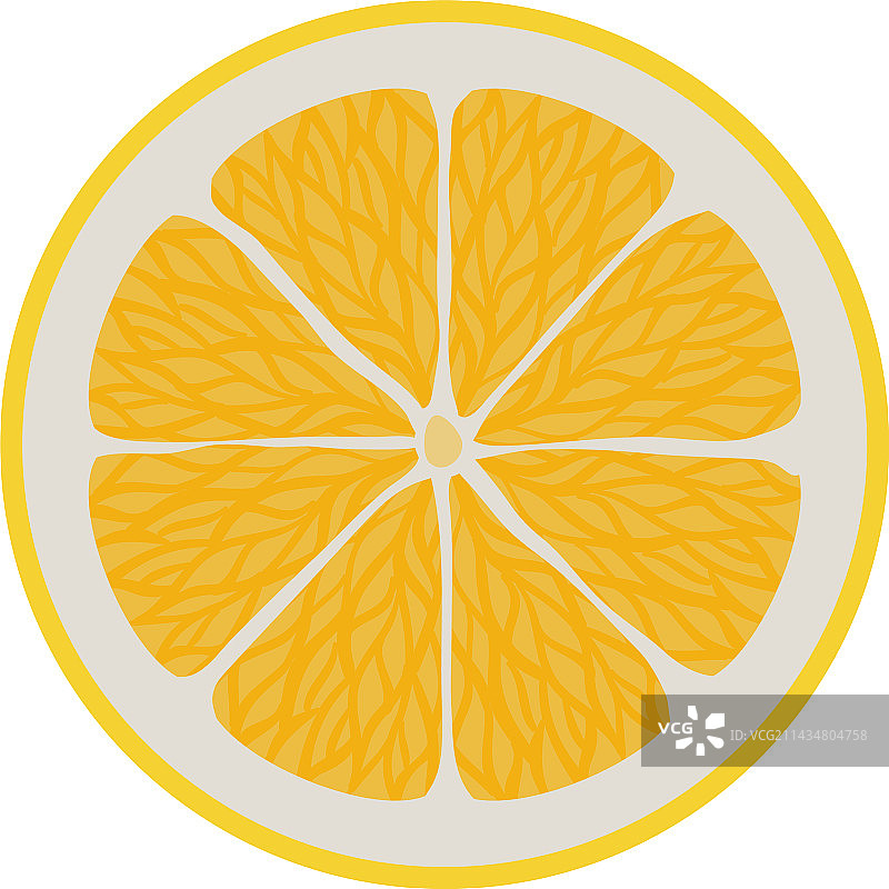 柑橘切片图标2.5D亮黄色图片素材