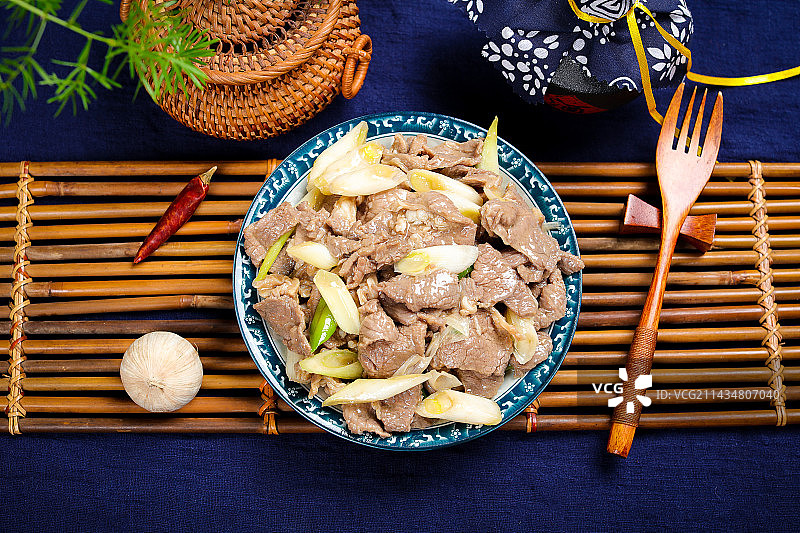 美味特色炒京葱炒羊肉图片素材