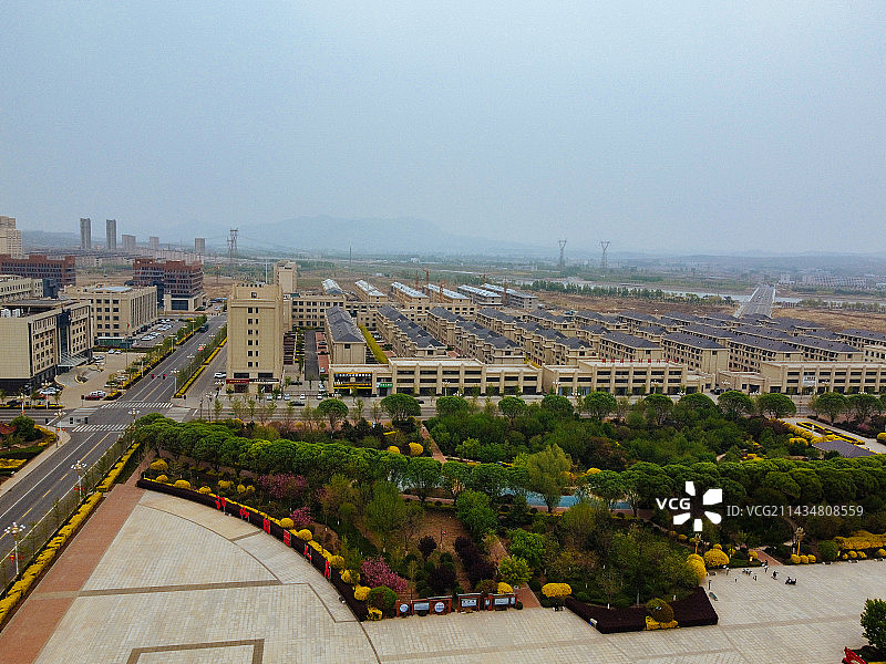 朝阳县 地标 人民广场 寻龙岛 龙文路 航拍图片素材