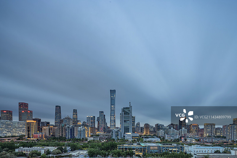 北京CBD 城市夜景图片素材