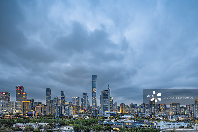 北京CBD 城市夜景图片素材