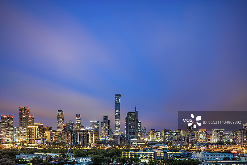 北京CBD 城市夜景图片素材