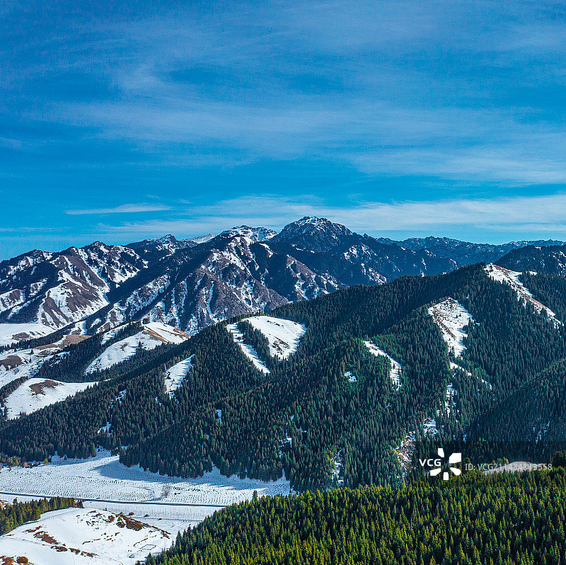 乌鲁木齐南山天文台 原始森林 雪山  雪景图片素材