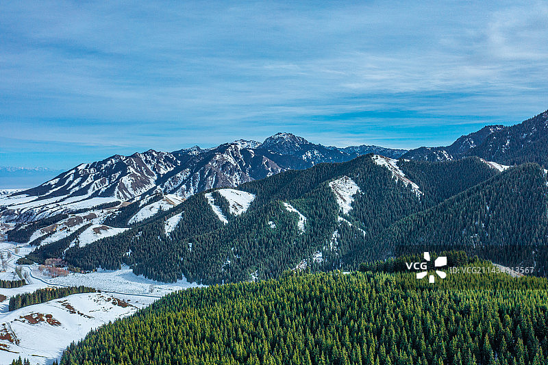 乌鲁木齐南山天文台 原始森林 雪山  雪景图片素材