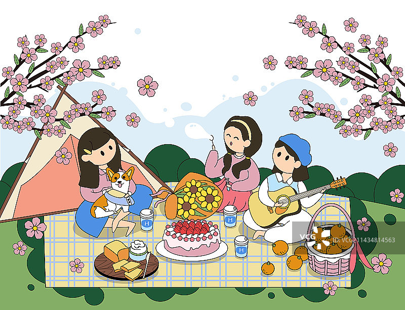 春季露营聚会图片素材