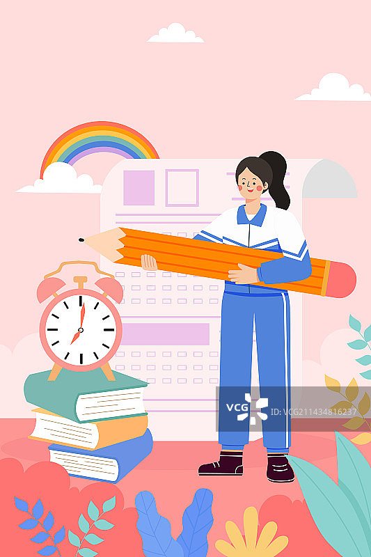 高考加油主题矢量插画图片素材