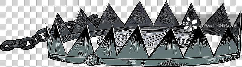 捕兽夹诈骗陷阱元素图片素材