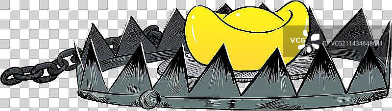 捕兽夹诈骗陷阱元素图片素材