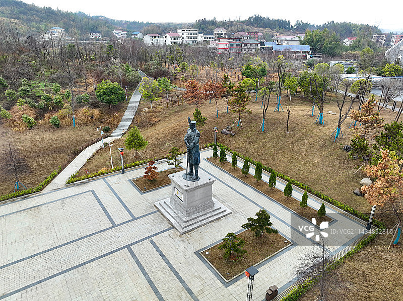 湖南省邵阳市大祥区蔡锷乡蔡锷故里文化博览园航拍图片素材