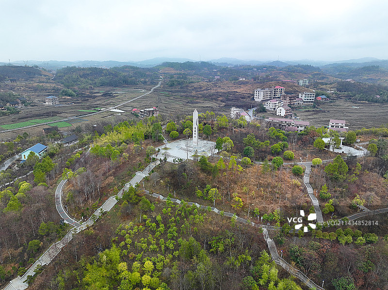 湖南省邵阳市大祥区蔡锷乡蔡锷故里文化博览园航拍图片素材