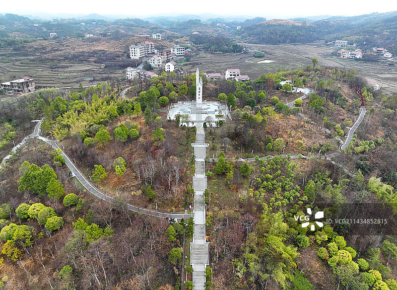 湖南省邵阳市大祥区蔡锷乡蔡锷故里文化博览园航拍图片素材