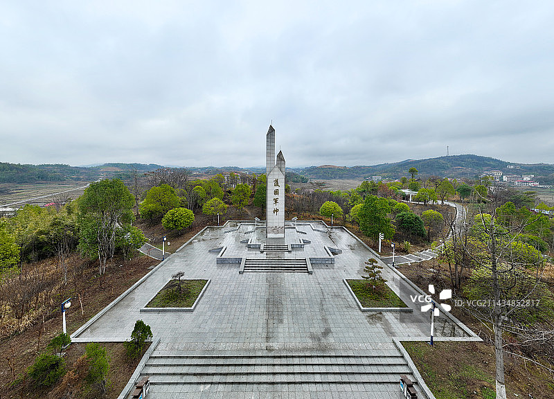 湖南省邵阳市大祥区蔡锷乡蔡锷故里文化博览园航拍图片素材