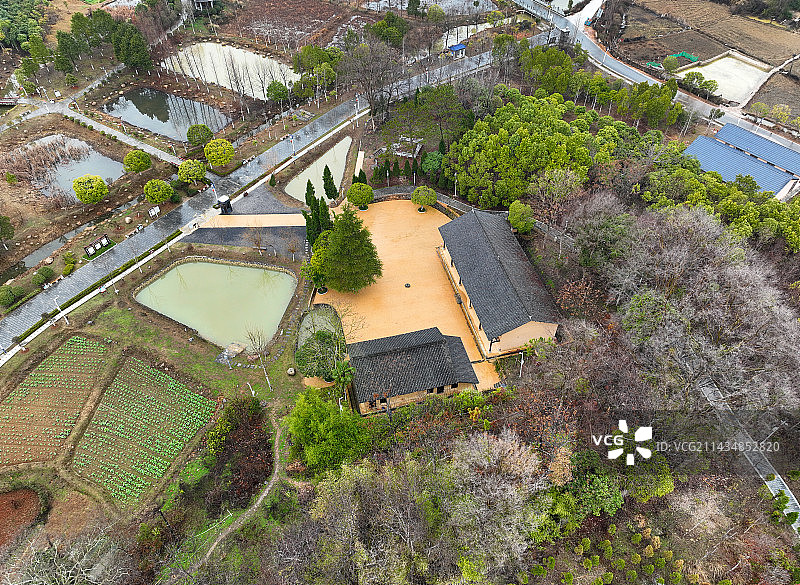 湖南省邵阳市大祥区蔡锷乡蔡锷故里文化博览园航拍图片素材