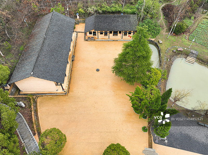 湖南省邵阳市大祥区蔡锷乡蔡锷故里文化博览园航拍图片素材