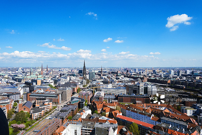 汉堡圣米歇尔教堂俯瞰汉堡市区图片素材
