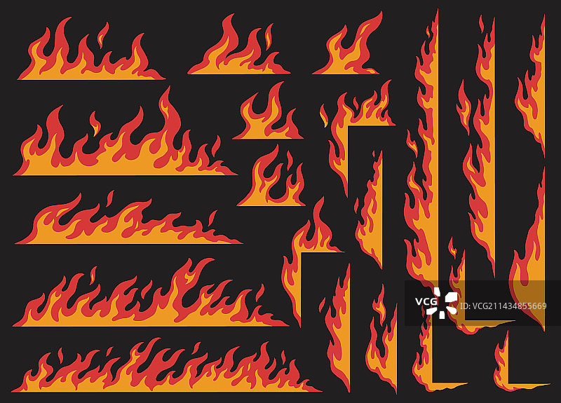 火焰条纹彩色徽章合集图片素材