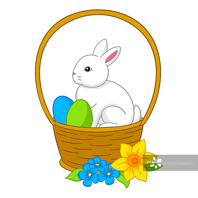 复活节快乐，可爱兔子彩蛋图片素材