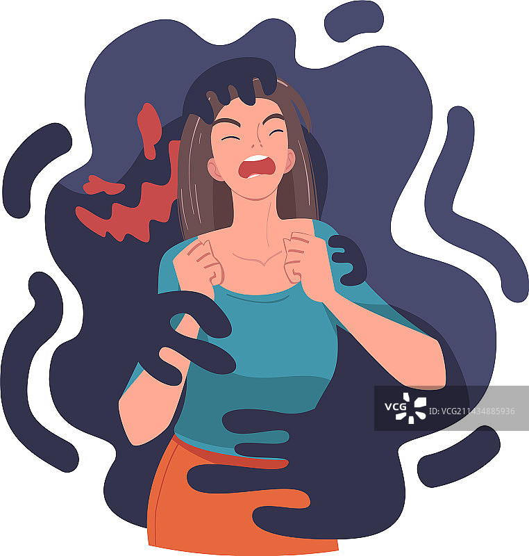 愤怒的年轻女子图片素材