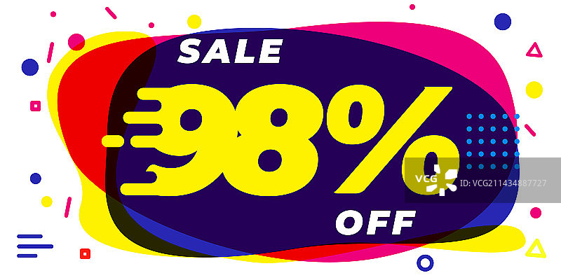 98折促销横幅，闪购大促销图片素材