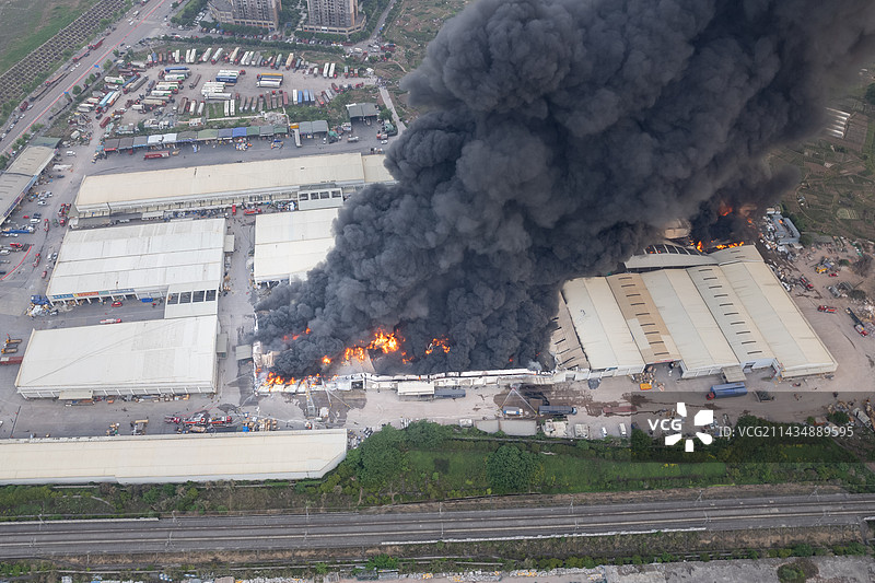重庆高新区金凤物流园区火灾图片素材