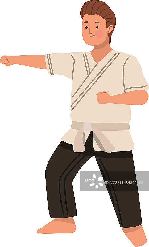 练习空手道的小男孩图片素材