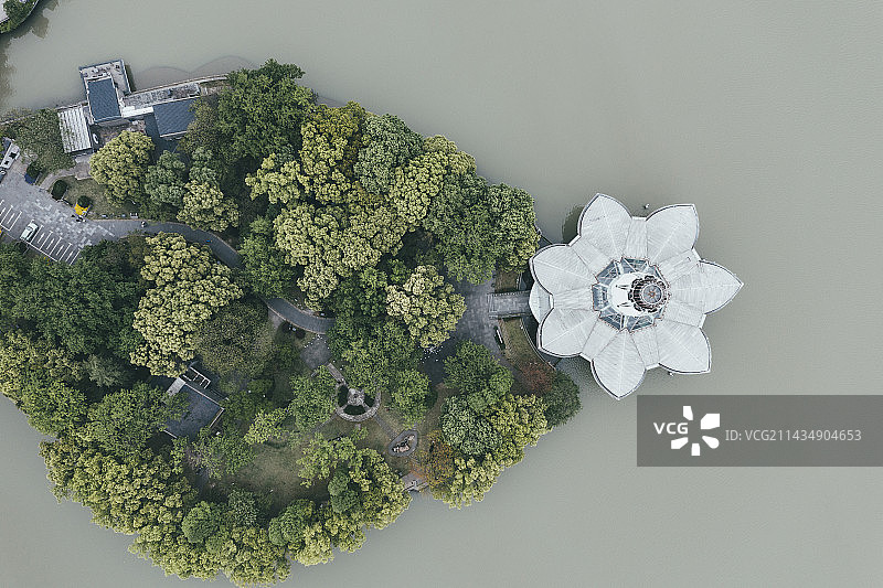 平湖航拍图片素材