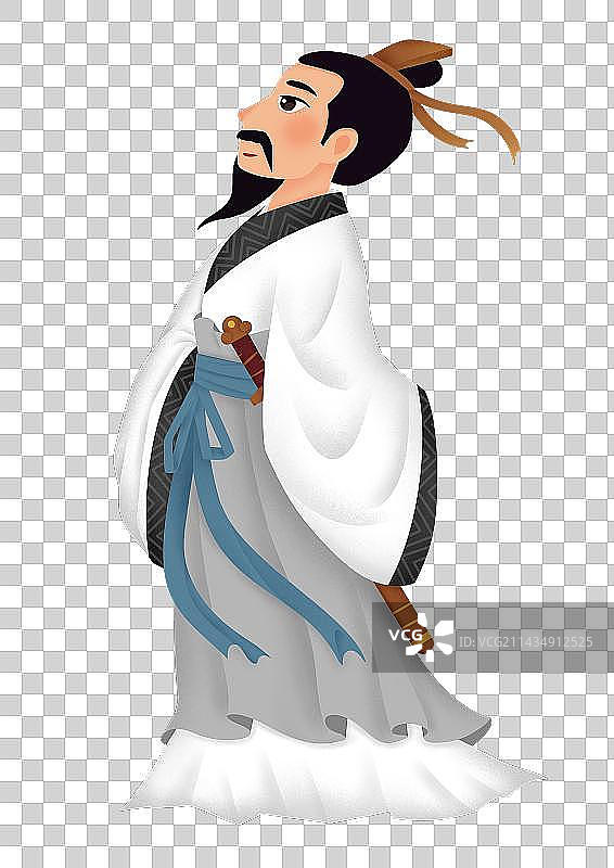 屈原，传统服饰，古装，端午节图片素材