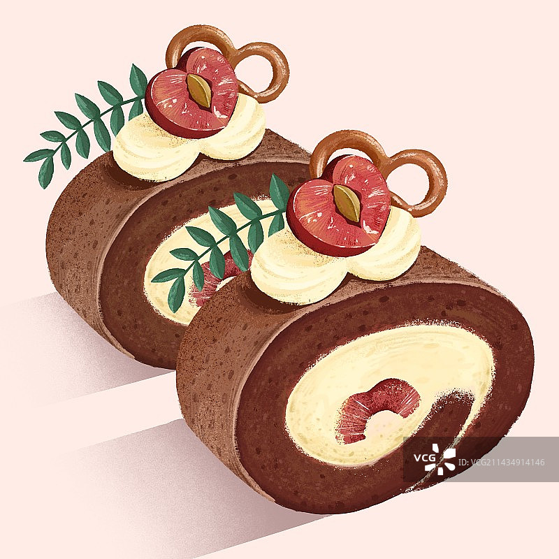 樱桃可可蛋糕图片素材