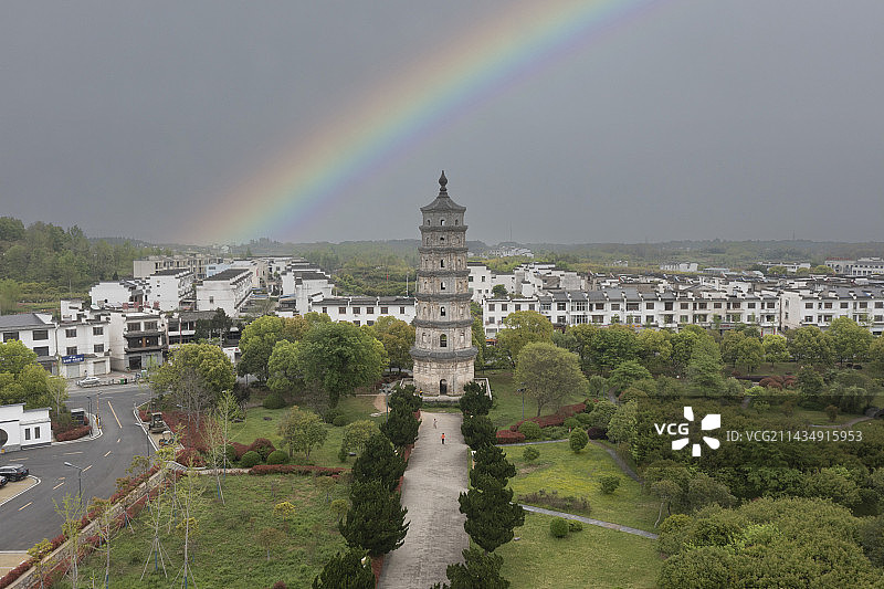安徽省歙县下尖塔航拍图片素材