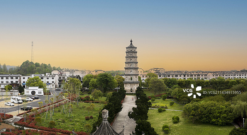 安徽省歙县下尖塔航拍图片素材