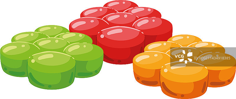 三颗甜蜜的糖果彩屑图片素材