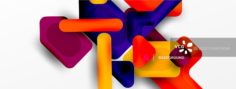 彩色几何形状线条，正方形和图片素材