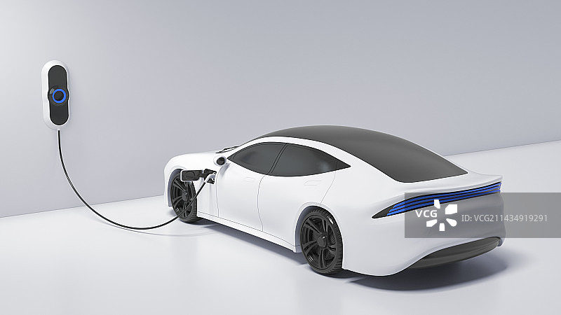 3D电动新能源车充电站微场景图片素材