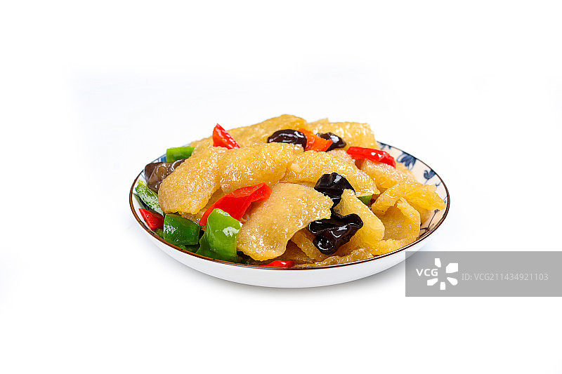 美味下酒菜小炒泡猪肉皮图片素材