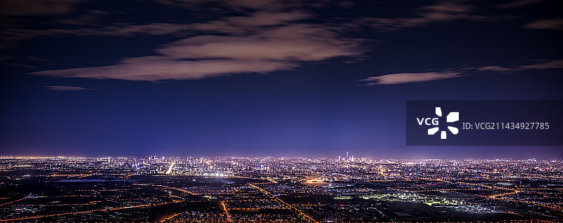 北京西山俯看城市夜景图片素材