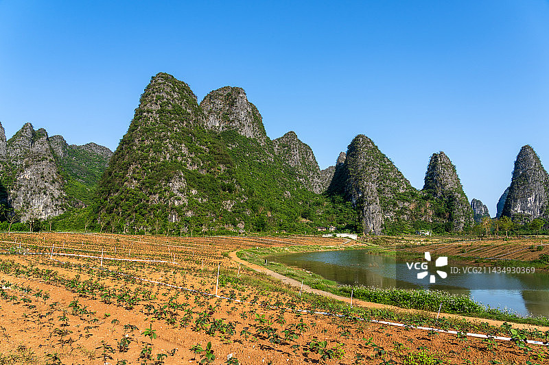 贺州市钟山县水墨田园风光图片素材