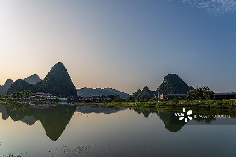贺州市钟山县水墨田园风光图片素材