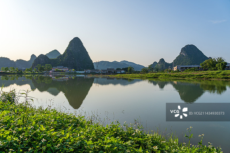 贺州市钟山县水墨田园风光图片素材