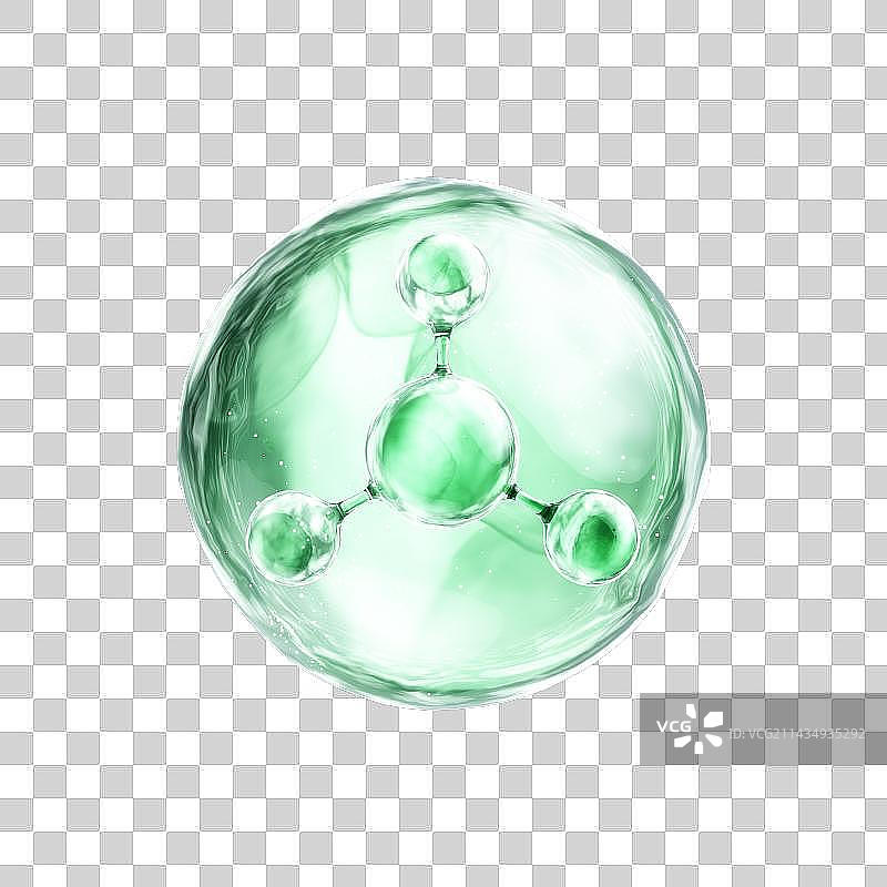 3D渲染的微观世界里的分子结构图片素材