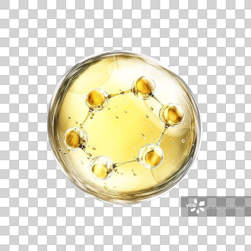 3D渲染的微观世界里的分子结构图片素材