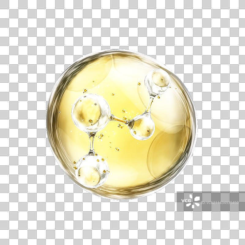 3D渲染的微观世界里的分子结构图片素材