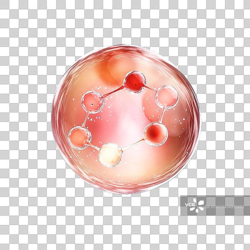 3D渲染的微观世界里的分子结构图片素材
