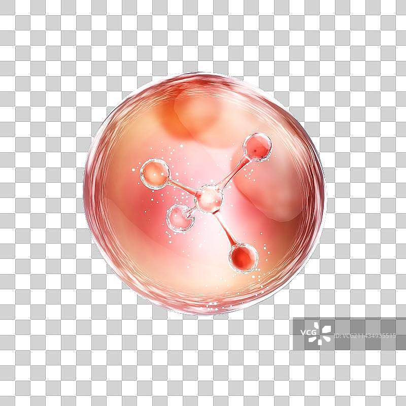 3D渲染的微观世界里的分子结构图片素材