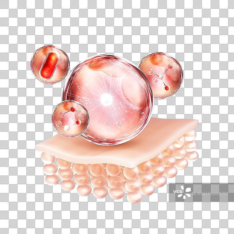 3D渲染的微观世界里的分子结构图片素材