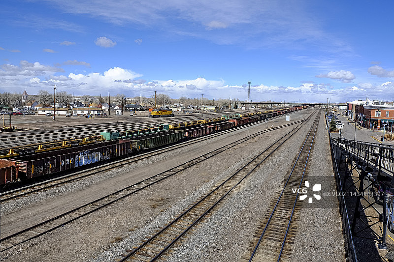 美国西部怀俄明州拉勒米市火车站图片素材