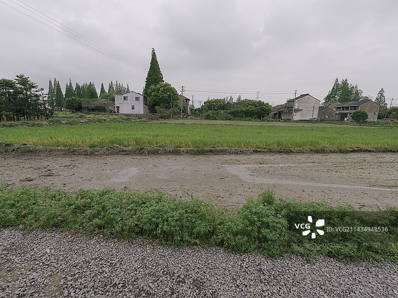 宁波新农村建设下干净的乡村风光图片素材