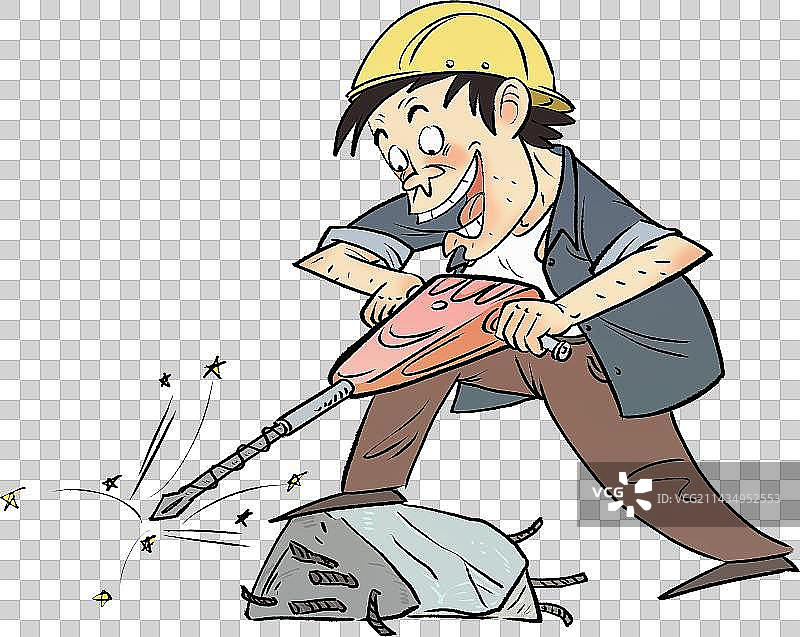 劳动的建筑工人卡通幽默人物元素图片素材