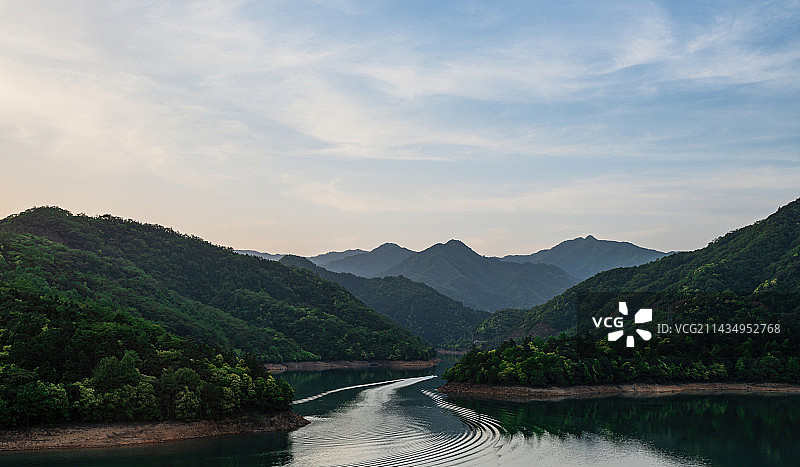 傍晚山水自然风景图片素材