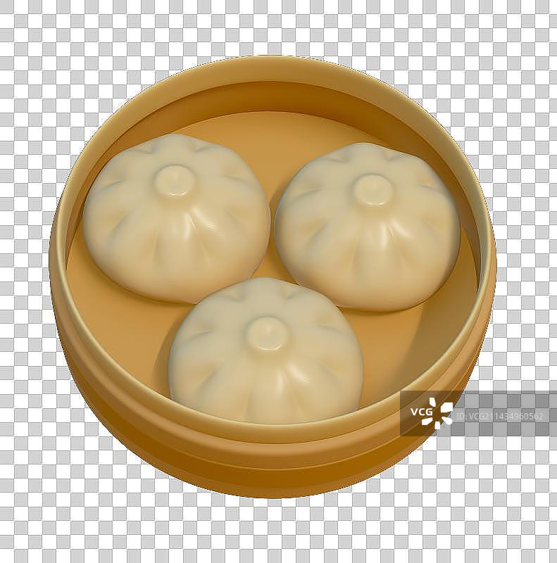 天津狗不理包子3D美食插画元素图片素材